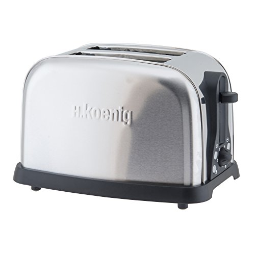 H.Koenig TOS7 edelstahl-Toaster 2 scheiben, 850 W Leistung, 6 Bräunungsstufen, silber - 2
