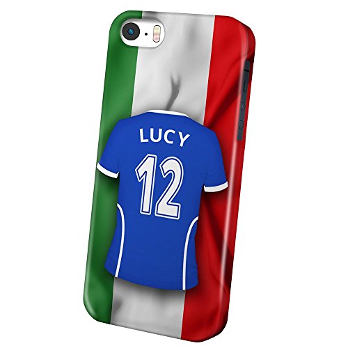 PhotoFancy – iPhone 5 / 5s / SE Handyhülle Premium – Personalisierte Hülle mit Namen Lucy – Case mit Design Fußball-Trikot Italien EM 2016