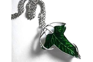 HUANG JINGUANG Elbenblatt Brosche Pin und Halskette - Hobbit Umhang Abzeichen und Halskette für Herr der Ringe Cosplay - Elfen-Brosche, Fantasy-Brosche