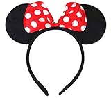 Idea de regalo perfecto Inception Pro Infinite Diadema con Orejas - Arco Rojo - Pois Blanco - Accesorios - Vestido Minnie - Topolina - Mujer - Niña