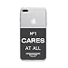 Produktbild licaso Apple iPhone 8 Plus Handyhülle Smartphone Apple Case aus TPU mit No 1 Cares at All Designer Print Motiv Slim Design Transparent Cover Schutz Hülle Protector Soft Aufdruck Lustig Funny Druck