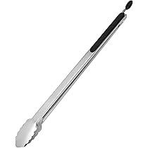 BWD - Pinze grandi in acciaio inox, design 2 pezzi, per barbecue, carne, insalata, utensili da cucina
