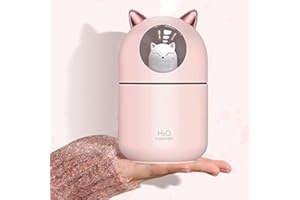 Smallterm Humidificateur d'air Humidificateur mignon chat cool Humidificateur d'air chat nuit lumière pour chambre chambre d'enfant chambre bébé chambre rose