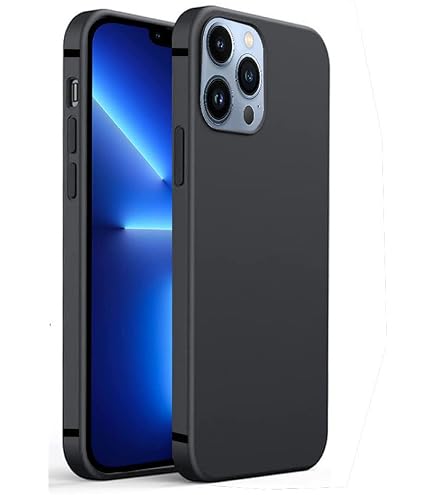 Gueche Schutzhülle Für IPhone 13 Pro – Seidig-weich, Stoßfest & Schlank, Unterstützt Kabelloses Laden (6,1 Zoll, Schwarz)