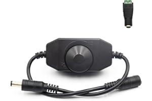 AROTELICHT 12V 24V Taśmy LED Ściemniacz COB Sterownik LED Przełącznik Regulowany kontroler dla ciepłej bieli/zimnej bieli/UV jednokolorowa ściemnialna SMD 5050 3528 2835 Taśma LED COB z 2 pinowym kablem