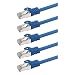 Produktbild rocabo 125505 RJ45 Netzwerkkabel Patchkabel mit CAT 7, Ethernet Gigabit LAN Switch Router, Halogenfrei 50,00m (5 Stück) Blau
