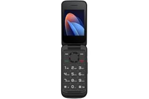 TCL Onetouch 5023 Pantalla 2.4" Teléfono Móvil Fácil Uso, Teclas Grandes, para Personas Mayores. Base cargadora, Camara, Bluetooth, Linterna, Boton SOS, Grabadora, Negro [Versión ES/PT]