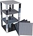 Price comparison product image Premium Black and Gray Stackable Base Plates - 4 Pack 6" x 6" Baseplate Bundle with 32 New and Improved 2x2 Stackers - Tower Construction - Compatible with All Major Brands