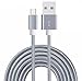 Produktbild Rivero (Gray) Anti Tangle Micro USB Reversible Nylon Geflochtene High Speed Aufladen und zur Daten Syncing Transfer-Kabel 1 Meter Länge Kompatibel für Sony Xperia X Compact