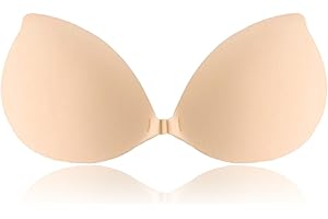 LEYBDER Stick on Bra Backless Invisible Sticky Bra Push up Strapless Women's Adhesive Bras Ladies Backless Strapless Bras Large Breasts Push up Sticky for Backless Dresses, Wedding, Party
