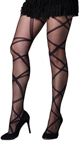 Ribbon Wrap Tights with Boxer Brief, Reinforced Toe and High Rise Waist - 20 Denier Sheer