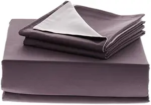 Maspar Reversible Percale Cotton 1 Double Duvet Cover With 2 Pillow Covers - Myrtille and Blush