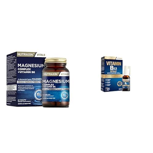 Nutraxin Magnesium Complex Gıda Takviyesi, 60 Tablet + Nutraxin Vitamin B12 Sprey, 15 ml