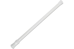 JEUFUN 1Pcs Net Curtain Rods Extendable,30-50cm Extendable Hanging Bar,Tension Cupboard Rods, Adjustable Small Spring TensionRods Extendable Cupboard Bars for Bookshelf Wardrobe Bathroom(White)