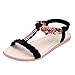 Produktbild DEDUDUDU Damen Sandalen Schwarz Flach