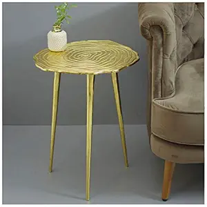 Nestroots Metallic Stool for Living Room Sitting Ottoman Stool for Foot Rest Home Furniture with Golden Legs Velvet (17