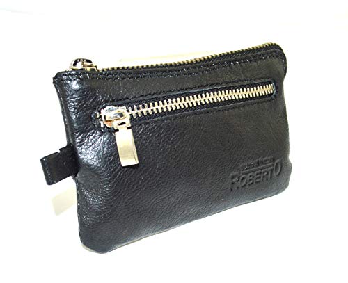 Preisvergleich Produktbild flevado Auto Schlüssel Tasche Sportlich handliche Geldbörse mit Schlüsselanhänger Etui Sportgeldbeutel genarbtes Nappa Leder
