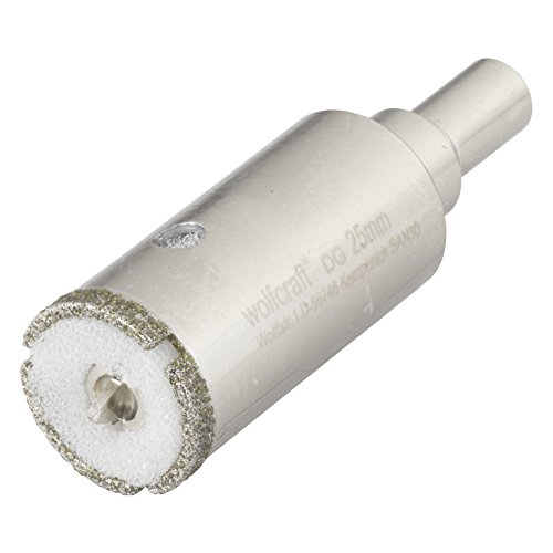 Wolfcraft 5924000 Diamant-Lochsäge »Ceramic« mit Schwamm und Zentrierbohrer, Ø 25