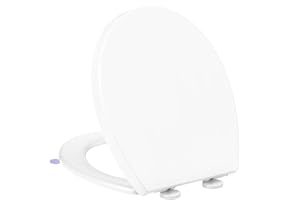 YEAUPE PRO Toilet Seat Soft Close - Universal White Oval Quick Release Plastic Toulet Seat with Adjustable Fixing for Easy Cleaning, Heavy Duty Standard Bathroom WC Pan &Bowl Loo Cover 44.7 x 37.2 cm