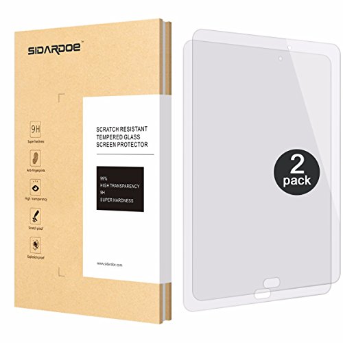 [2-pack] Galaxy Tab S2 / Tab S3 9.7 Schutzfolie, SIDARDOE gehärtetes Panzerglas Schutzglas für Samsung Galaxy Tab S2 / S3 9.7 Displayschutzfolie, HD ultra klar, 0,33mm, 2,5D abgerundete Ecken, Härtelevel 9H, kratzfest,Fingerabdruck-frei,Lebenslange Garantie
