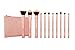 Metal Rose 11-Piece Brush Set With Cosmetic Bag