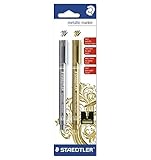 Staedtler 8323-SBK2 Metallic Markers - Gold/Silver (Pack of 2)