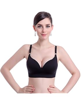 Jewelry_Awesome Komfort Damen Gepolsterter Push up Ohne Buegel Sport BH Bustier Stretch Sports Unsicht Bra Top...