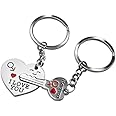 Futaba Silver Key To My Heart Keyring & Keychain(Set Of 2)