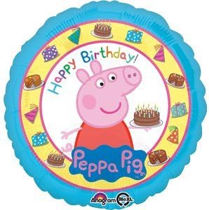 Happy Birthday Peppa Pig balloon delivered inflated in a box with Free Delivery