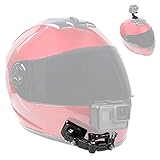 Incluye montura de barbilla y montura de gancho en J. Por lo tanto, puede configurar su gopro en dos ubicaciones (la barbilla del casco o la parte superior del casco) para tomar el video mientras conduce.