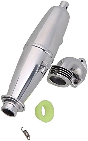 Yiguo Silver W10002 Aluminum Alloy Exhaust Pipe Tubing &amp; Header Manifold Parts for RC 1:10 Model Car