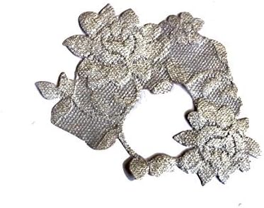 Adhesive Metallic Silver Leaf Lace Masquerade Mask (adheres to skin &amp; reusable!) by LacedAndWaisted (comes with liquid adhesive) no stick or strap needed! (strapless)