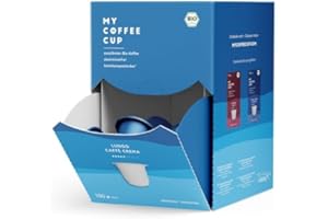 ‎MY-COFFEE CUP My Coffee Cup – MEGA BOX LUNGO CAFFÈ CREMA – BIO-KAFFEE I 100 Kaffeekapseln für Nespresso®³-Kapselmaschinen I 100% heim- und gartenkompostierbare I nachhaltig – 0% Alu