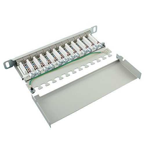 Ligawo 1020504.0 Patchpanel „Cat.6 12x RJ45 LSA“, 25,4 cm grau - 2