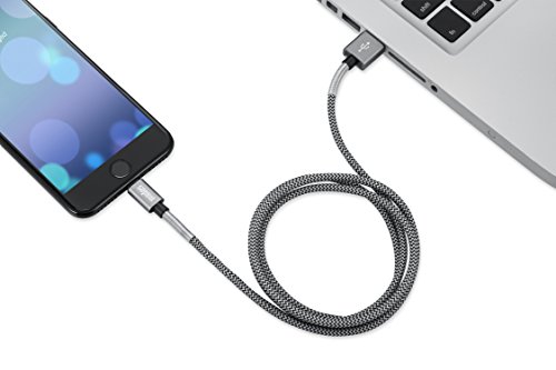 Sephia iPhone Ladegerät, Federverstärkt, mit Nylon umflochten, USB-iPhone-Kabel mit Lightning Connector [Apple MFi Zertifiziert] ultra-hohe Lebensdauer, Synchronisierungs- und Ladekabel für iPhone 7/iPhone 7 Plus/iPhone 6/6 Plus/6S, iPad Air 2, iPad Pro und mehr - 4