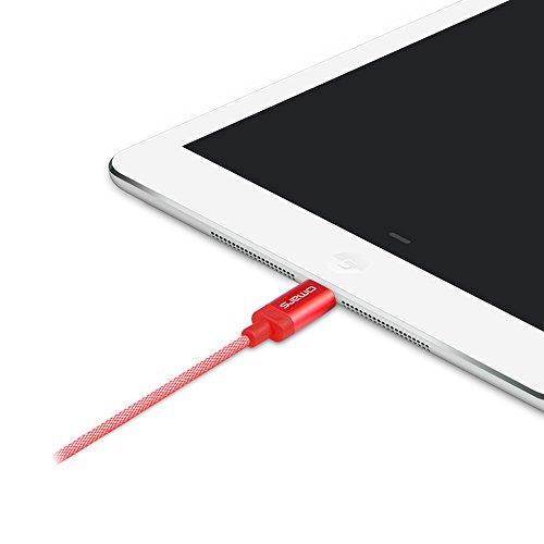 [Apple MFi Zertifiziert] OMARS 1m Lightning USB Kabel Dauerhaft umflochtenes Nylon mit Aluminum Anschluss für iPhone iPad und iPod [iOS9 Kompatibel] - 5