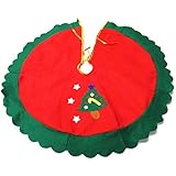 60cm Falda Decoración Estrella de Árbol Navidad Borde Ondulado Verde