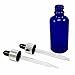 6 Pcs Empty Cobalt Blue Glass Eye Dropper Bottles Aromatherapy Essential Oils Pipette Drop Bottles Wholesale Refillable Serum Bottles 10 ml