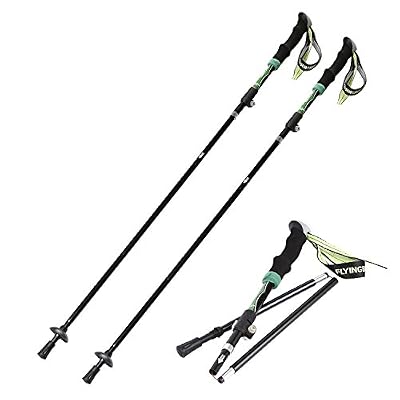 OUTAD Bâton de Randonnée Pliable Alpenstock en Alliage d’aluminium 7075 Longeur de 35 à 125 cm (2 Baton)