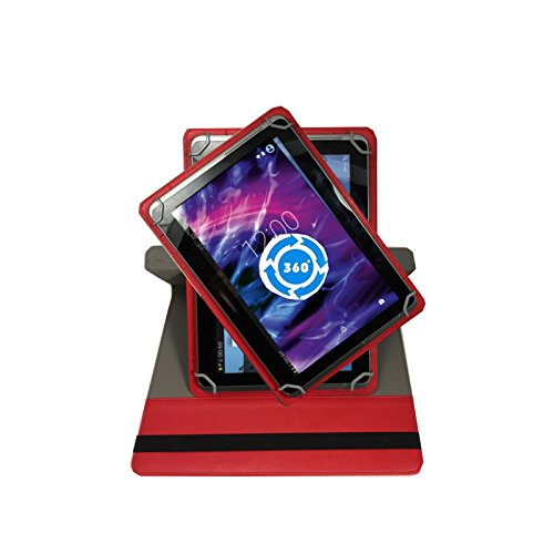 360° 9.7 Zoll ROT Tablet Tasche Schutz Hülle Stand 9,7 Etui für Medion Lifetab P9702 MD 60201 + Stift - 3