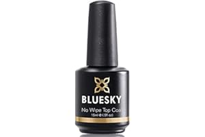 BLUESKY No Wipe Top Coat 10/15 ml – UV/LED top coat che dura fino a 3 settimane (BLUESKY No Wipe Top Coat 15 ml)