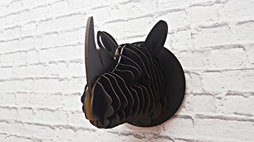 Rhino trophy 3d puzzle Animal head Wall art (L 46 x 45 x 27 cm, Black)