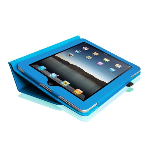 Fintie Apple iPad 1 Hülle Case Schutzhülle Etui Tasche – Folio Slim Fit Ständer Kunstleder Smart Cover mit Stylus Loop für iPad 1st Generation, Blau - 6