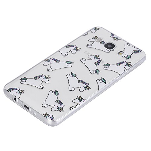Funda Samsung Galaxy J5 2016 SM-J510F Silingsan Funda de Silicona TPU para Samsung Galaxy J5 2016 SM-J510F Carcasa Transparente Soft Clear Case Cover Funda Blanda Flexible Carcasa Delgado Ligero Caja Anti Rasgu  os Anti Choque con Dise  o Creativo - Caballos Lindos