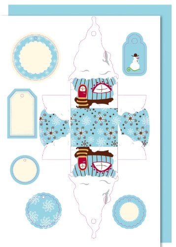 Preisvergleich Produktbild Rayher - 53328000 - Motivkarton Zipfelhäuschen - Set1, 310x213mm, Stanzbg. 200g / m², SB-Btl 2St., blau+braun