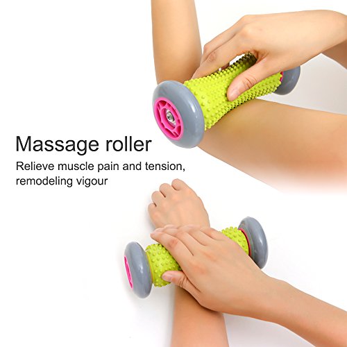 iRegro Muskel Roller Stick, Hand und Fuß Massage Roller, faszien rolle fussroller massage stick, Trigger Point Massageroller, Handgelenke und Unterarme Übungsroller, Recovery Tool für Plantar Fasciitis, Fersenschmerzen (Grau Rad) - 5