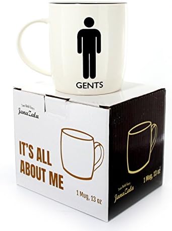 Janazala Funny Men Toilet Sign Mug For Him, Coffee Cup For Dad, Grandpa, Anniversary And Birthday Gifts For Brother or Boyfriend Present, Christmas Gift, Ceramic, 13 oz