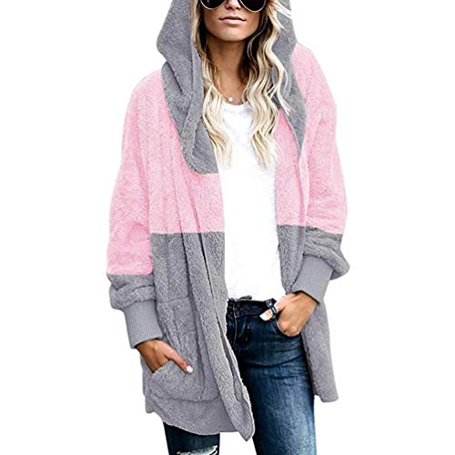 Preisvergleich Produktbild PAOLIAN Damen Wintermantel Übergroße Warme Mantel Kapuzenjacke Strickjacke Outwear mit Kapuze und Taschen