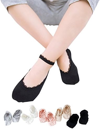 GATHER OTHER Boat Socks Baby Girls Toddlers Non Slip Low Cut Liner Lace Cotton Socks for Age 5-8 5 Pairs