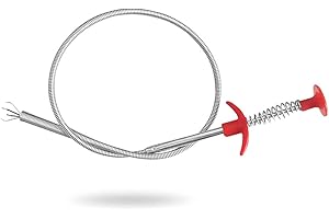YUE QIN 60CM Spring Pipe Dredging Tool Déboucheur de Drainage en Acier Inoxydable Outils de Dragage d'Égout Outils de Nettoyage de Cheveux pour évier de Cuisine, Salle de Bain, Toilettes
